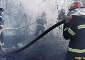 ბაღდათში, სოფელ ხანის მიმდებარედ ცეცხლის ქრობის სამუშაოები გრძელდება